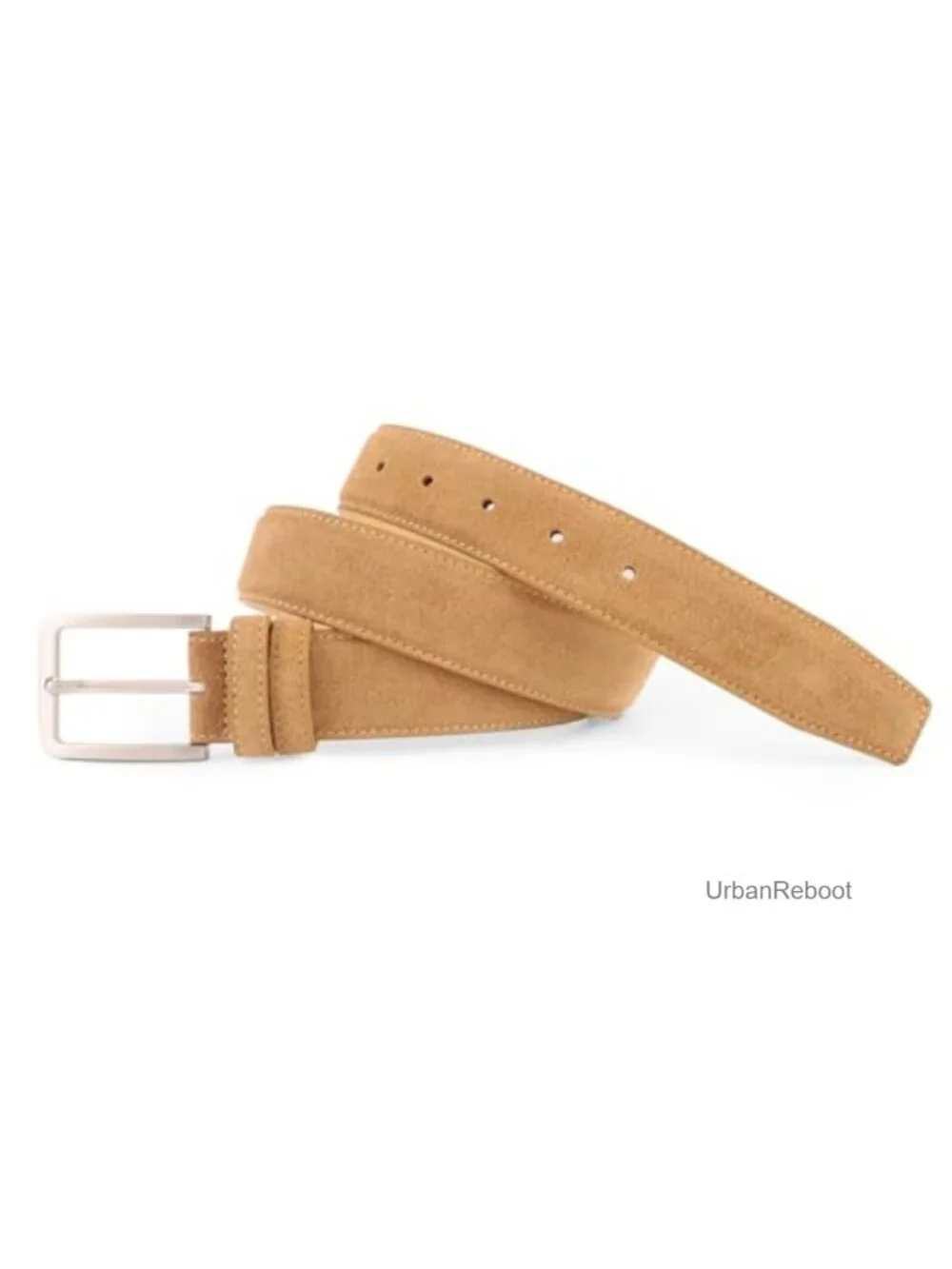 Men's Genuine Suede Leather Belt 1 3/8
